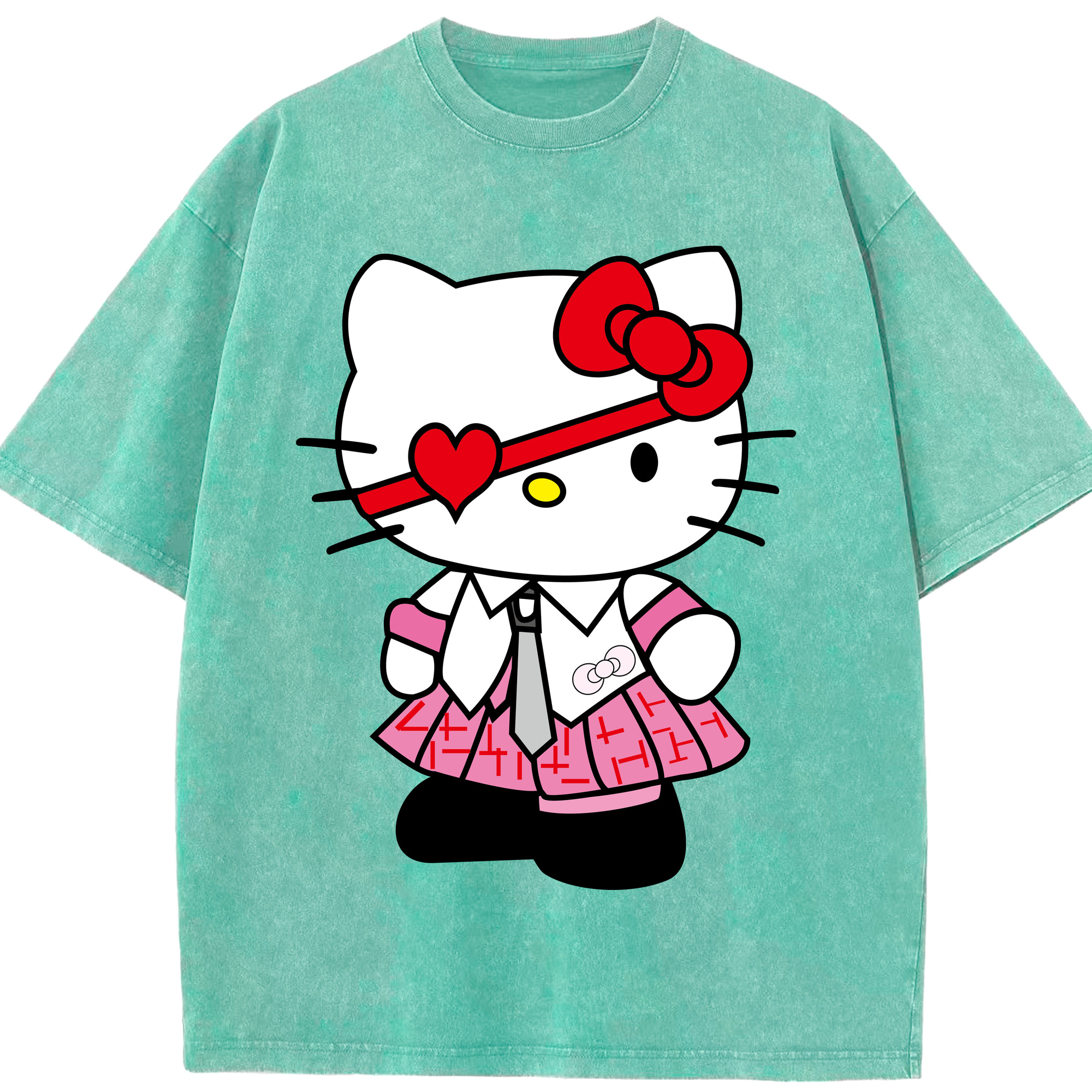 （画像用） Hello Kitty ハローキティ 綿100% ヴィンテージ風 半袖Tシャツ（フロントプリント）